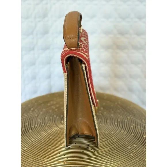 Cottagecore Aldo Boho Summer Crossbody Bag Embroider Orange Embroidered Happy - Picture 6 of 16